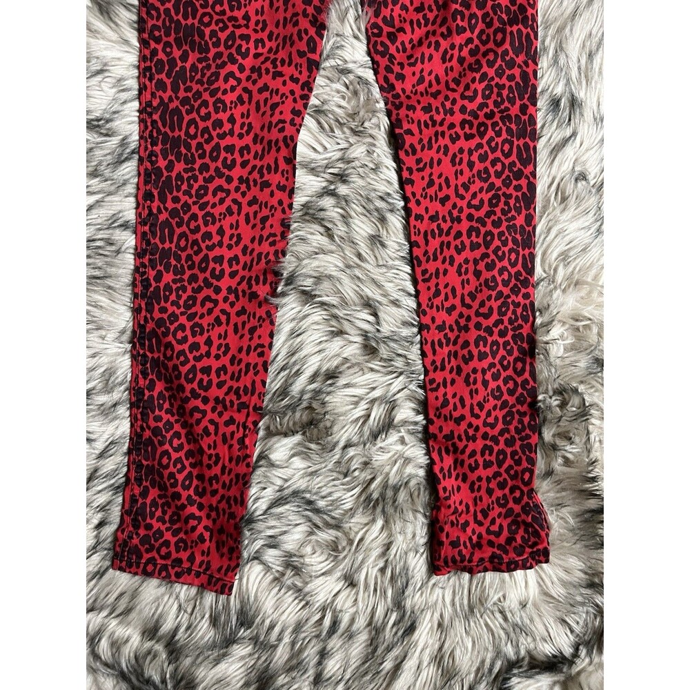 TRIPP NYC Red Leopard Print Skinny Jeans Punk Grunge Style Size 7 Women - Picture 10 of 10